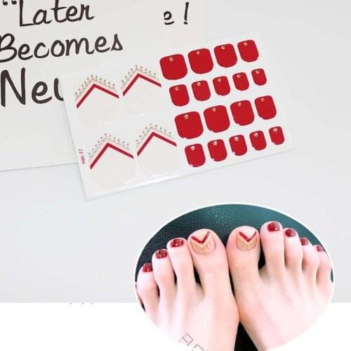 Toe nail stickers nail wrap Waterproof Fashion Toe Nail Wraps Nail Art Full Cover Adhesive Foil Stickers Manicure Decals D10