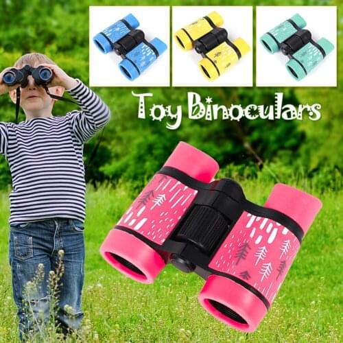 Kids Telescope Binoculars HD 4x30mm Telescope Rubber Colorful Telescope Fixed Zoom Anti-skid Portable Field Glasses Kids Gifts
