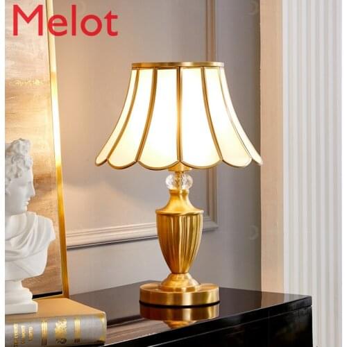 European Table Lamp Bedroom Lamp Headlight Warm Romantic Living Room Home Creative Retro Whole Copper Delicate
