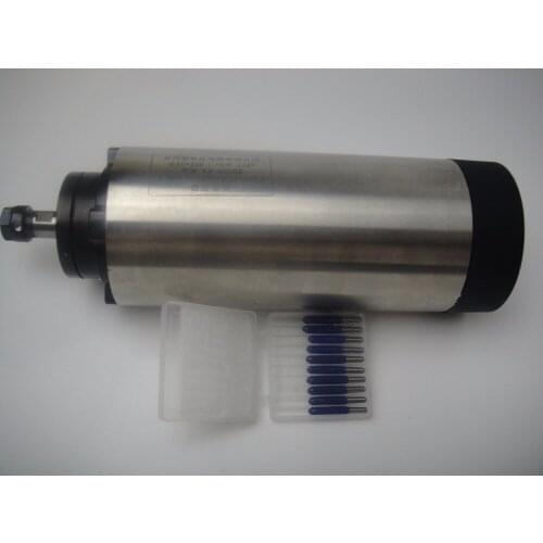 CNC milling spindle ER11 air cooling 1.5KW spindle with 4 pieces bearing +10 pieces cnc engraving bits