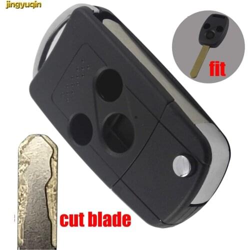 Jingyuqin Cut Blade 3 Buttons Car Key Blade Remote for Honda Accord