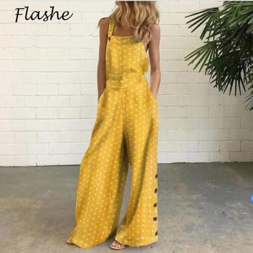 Spring and Summer Jumpsuit Women Fashion Straps Sexy Loose One-piece Trousers Sexy Pocket Women Print Jumpsuit Overalls
