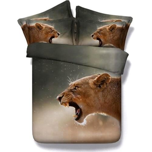 3D Animal bedding set Lion duvet cover bedspread bed in a bag sheet linen Cal Super king twin double queen size doona quilt