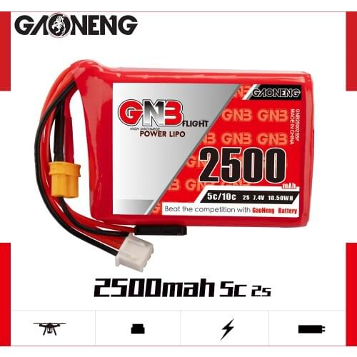 Gaoneng GNB 2500mAh 2S 7.4V 5C Lipo Battery With XT30 and Futaba Plug For FUTABA T16IZ Transmitter Remote Control RC Parts