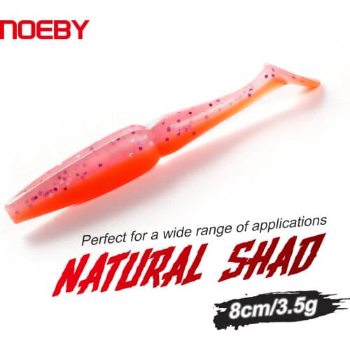 Noeby Soft Bait 6Pcs 80mm 3.5g 10Colors Fishing Lure Saltwater/Freshwater Scented Silicone Baits Wobblers Fly Fish Feeder Pesca