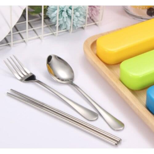 Stainless Steel Fork Spoon Chopsticks Stainless Steel tableware set portable outdoor camping party wedding tableware