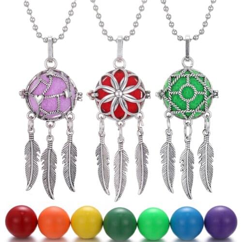 Harmony Ball Necklace Mexico Chime Ball Music Angel Caller Necklace Vintage Cage Pregnancy Floating Locket Pendant Necklaces