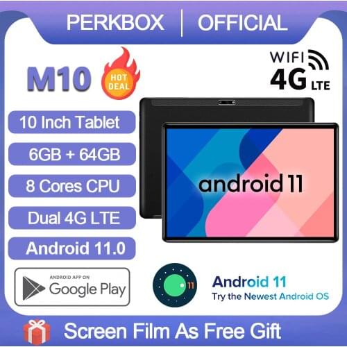 Global Version 10 Inch Tablet Andrid 10.0 OS 6GB RAM 64GB Storage 1280x800 IPS 4G LTE Phone WIFI GPS tablette планшет 10 дюймов