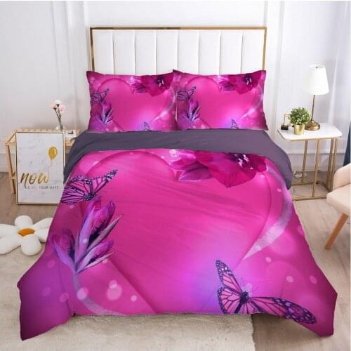 3D Flower Design Duvet Cover Set Bedding Sets Comforter Case and Pillowcase King Queen Double Single Size Bedclothes