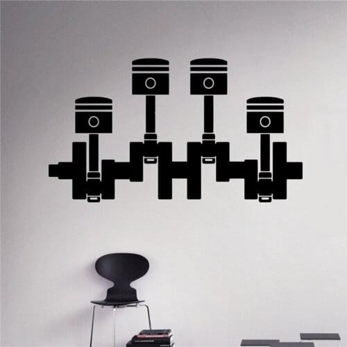 Motor Pistons Wall Decal Engine Car Vinyl Sticker Home Interior Garage Decor Removable Decor Wall Art Custom Decals L687