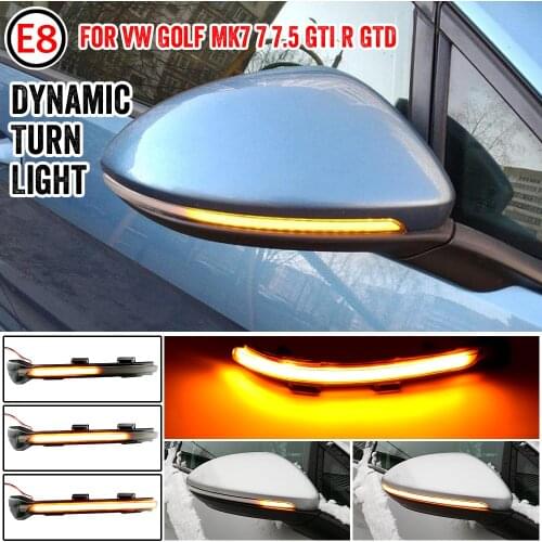 For VW Golf 7 GTI R GTE GTD MK7 7.5 Touran Jetta MK7 LED Dynamic Turn Signal Blinker Sequential Side Mirror Indicator Light