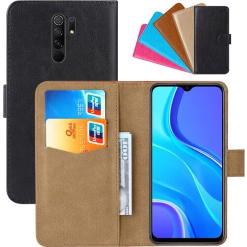 Luxury Wallet Case For Xiaomi Redmi 9 PU Leather Retro Flip Cover Magnetic Fashion Cases Strap