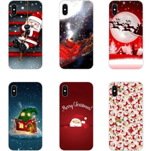Happy Merry Christmas Accessories Phone Shell Covers For Samsung Galaxy S4 S5 MINI S6 S7 edge S8 S9 S10 Plus Note 3 4 5 8 9