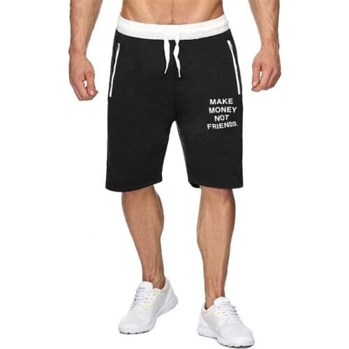 Shorts streetwear MAKE MONEY NOT FRIENDS shorts men Zipper pocket Summer Mens shorts Cotton Casual falda hombre Shorts Homme