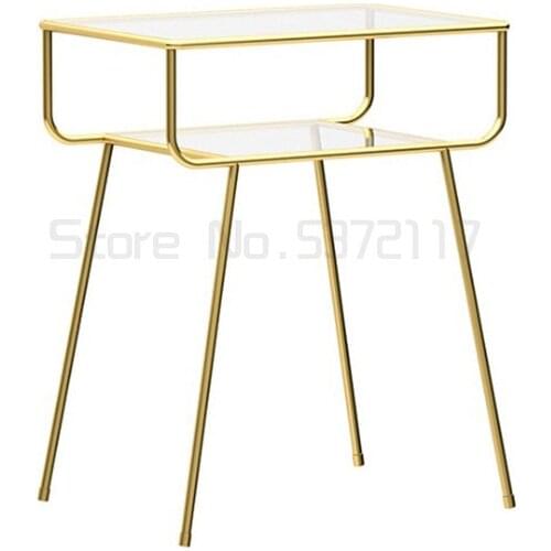 Nordic modern storage rack creative iron art light luxury edge a few bedrooms simple bedside table