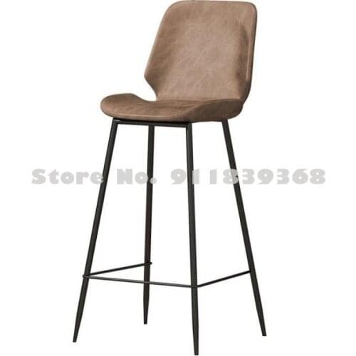 Light Luxury Italian Bar Chair American Country High Chair Nordic Bar Chair Fashion Modern Household Solid Wood High Stool