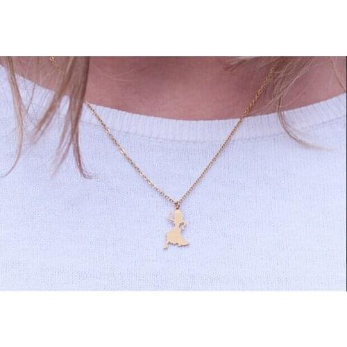 Pendant Necklace Beautiful Dancing Girl Necklace Stainless Steel For Women Girl Birthday Gift