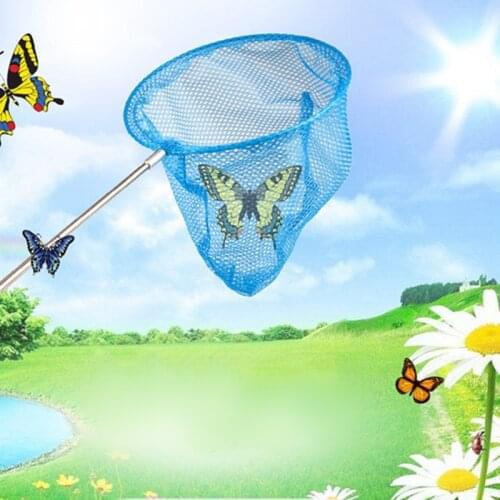 1PC Kids Anti Slip Grip Perfect Telescopic Butterfly Net Extendable 34 Inches for Catching Bugs Insect Colorful Fishing Toys