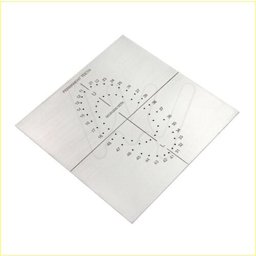 1PC Stainless Steel Dental Rubber Dam Punch Hole Board Barrier Positioning Template With Scale Clinic Lab Instrument Tool