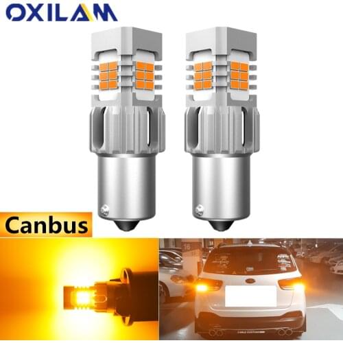 2x Ba15s Led Error Free Car Bulb 1156 P21W T20 7440 W21W 3157 Auto Led Turn Signal Light For Car Amber Yellow 3020 SMD 12V Lamp