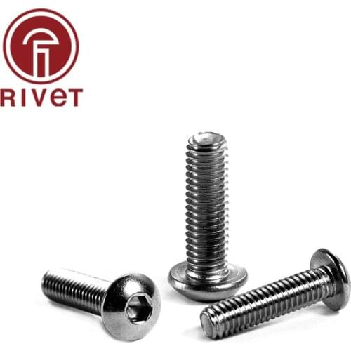 316 ISO7380 Hex Screw M3 M4 M5 M6 M8 M10 M12 Button Head Hex Socket Cap Screw Hexagon Socket Round Head Screws Multi Size