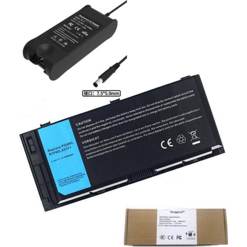 4400mAh FV993 FJJ4W PG6RC OTN1K5 Laptop Battery + 19.5V 4.62A AC Charger for DELL Precision M6600 M6700 M6800 M4800 M4600 M4700