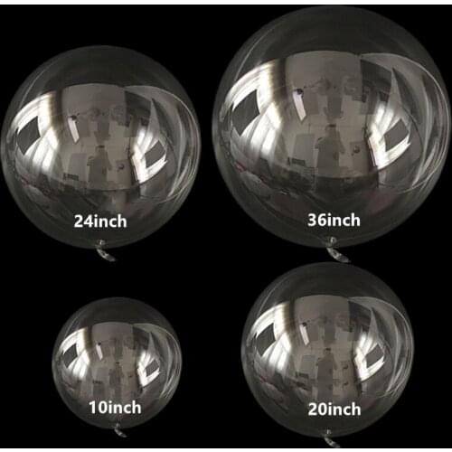 5pcs 10/18/20/24/36inch No Wrinkle Transparent Bobo Bubble Balloons Christmas Wedding Birthday Party Decorations Helium Balloon