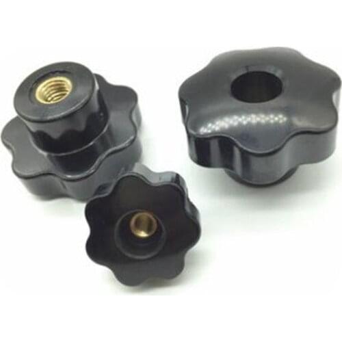 5pcs M8 Female Thread OD 32mm Star Shaped Head Clamping Nuts Knob With Hole