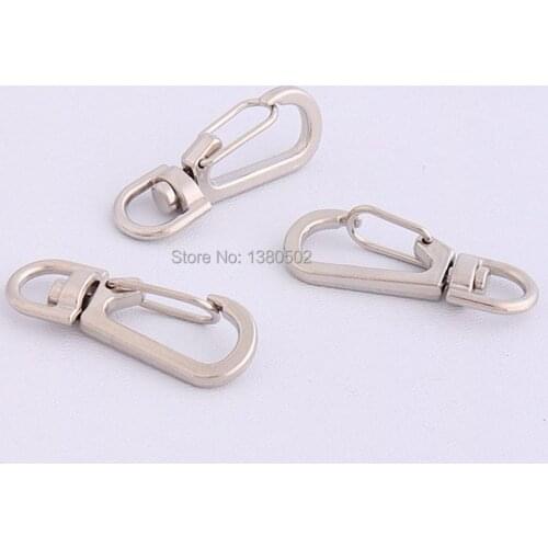 50pcs/lot silver color sping Snap Hooks Rotary Swivel Lobster Clasps buckles key ring