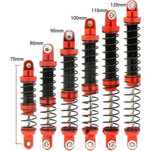 Aluminum Red Shock Absorber 70MM 80MM 90MM 100MM 110MM 120MM for 1/10 TRX4 SCX10 90046 Hight Quality RC Tracked Vehicles Parts