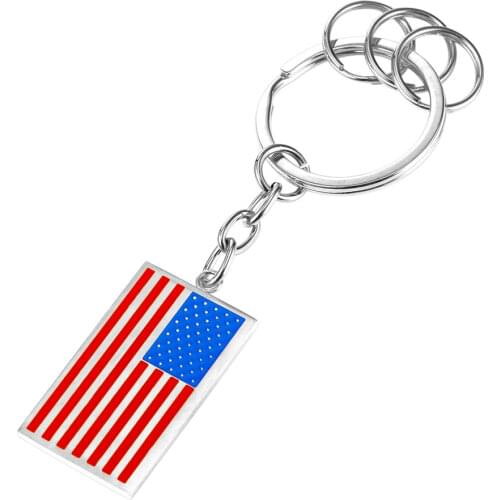 Collare American Flag Key Chain Gold Color Stainless Steel Vintage USA Symbol Key Pendant For Women Men Key Rings K113