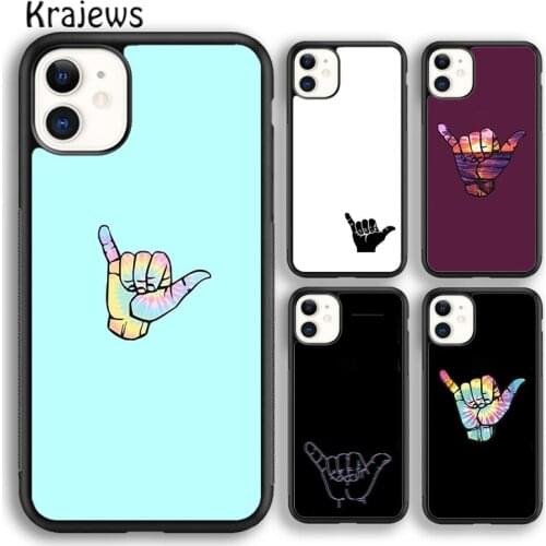 Krajews Surfer Surf Hang Loose Shaka Phone Case Cover For iPhone 5s 6s 7 8 plus X XS XR 11 12 pro max Samsung Galaxy S8 S9 S10