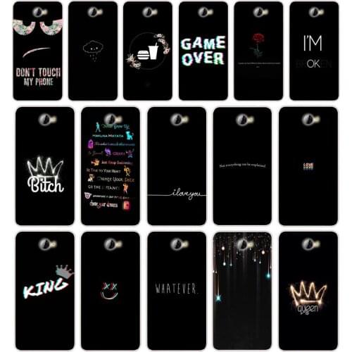 93AA Color text on a black Silicone TPU Cover Phone Case On Case For Huawei Y3 II Y5 II Nova 5T GR3 P40 Lite E Case Soft