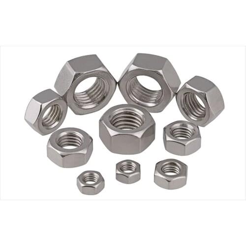 DIN934 304 stainless steel hexagon nuts M1 M1.2 M2 M2.5 M3 M4 M5 M6 M8 M10 M12 M14 M16 M18 M20 M22 M24-M30 nut cap screw cap