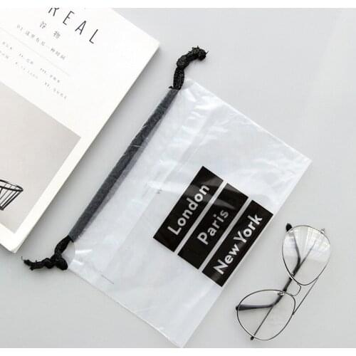 DL Creative PE rope plastic gift bag transparent clothing cosmetics wash shoe bag 2 entry Stationery office supplies for