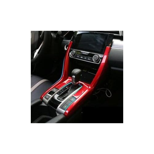 For Honda Civic Sedan 2016-2018 High quality Red Gear Panel Cover&Gear Side Strip Trim 3pcs