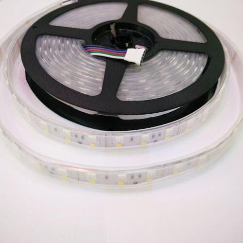 Double row 600LED,FREE DHL 200m/lot 5050&2835SMD RGBW LED strip,RGB+WW/RGB+CW DC12V IP67 waterproof LED strip 120LED/m