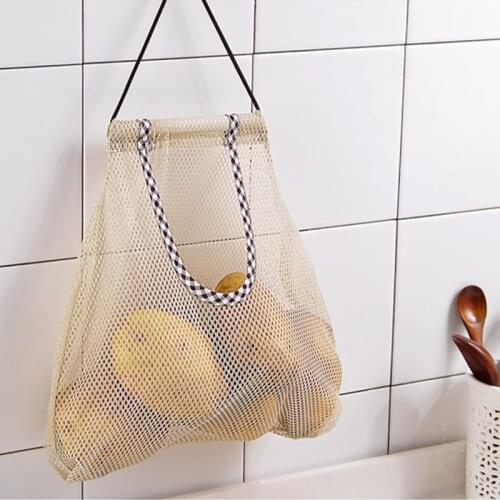 Hollow Breathable Kitchen Garlic Ginger Mesh Bag Kitchen Vegetable Mesh Storage Bags Onion Potato Bags Storage Hanging Bags