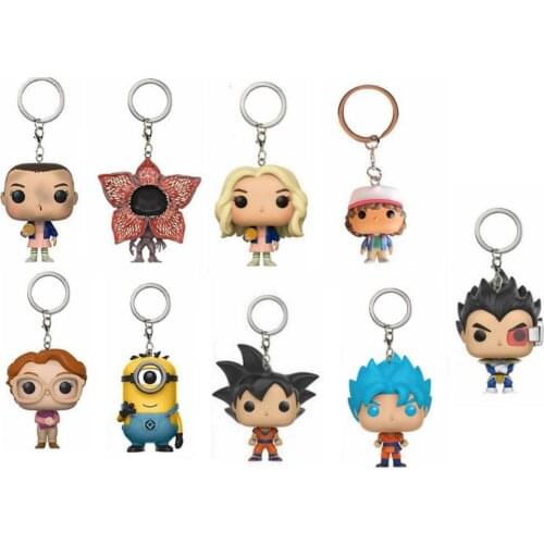 Funko Stranger Things Dragon Ball Naruto Stitch Chopper Chucky keychain Action Figure Toys For Children Christmas Gift