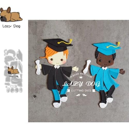 Male graduation bachelor uniform Metal Cutting Dies Scrapbooking Stencil DIY Craft Embossing Die Cuts Card Making New Dies 2021