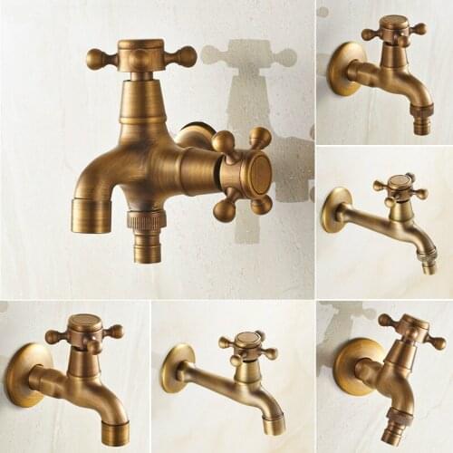 G1/2" High Quality Copper Brushed Dual-use Washing Machine Faucet Bathroom Corner Faucet Faucet Garden Outdoor Faucet