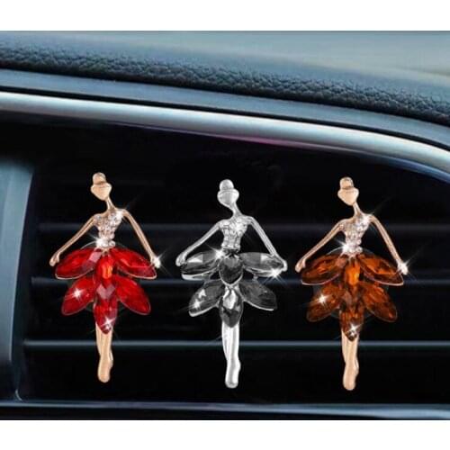 Exquisite metal Ballet Girl Modeling Automobile air conditioner decoration perfume clip Ballet dancer car air freshener Perfume