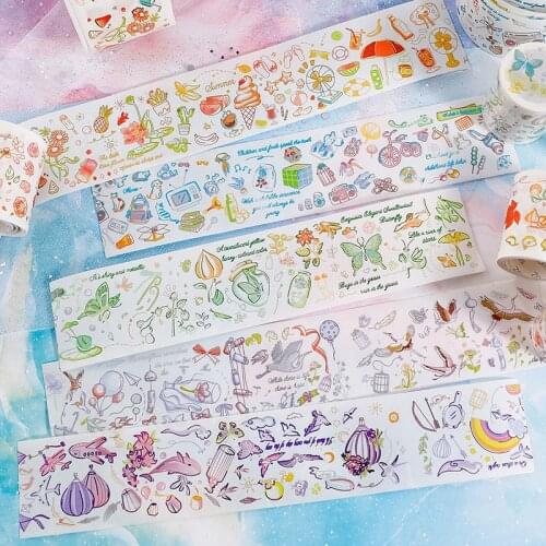 Kawaii Scrapbooking Washi Tape Cute Decorative Masking Tape Journal Diary Stickers Korean Stationery 019
