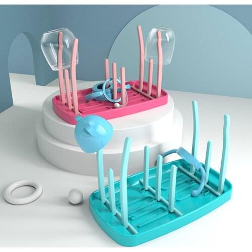 Space Saving Baby Bottle Folding Rack Drying Rack Portable Dryer Holder for Nipples, Cups, Pump Parts and Infant Accessories