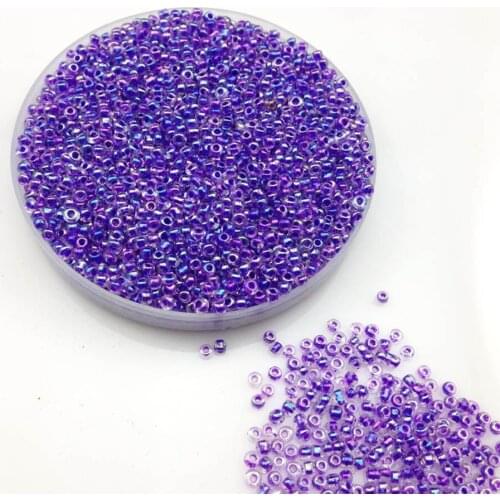 16g 1000X 2mm 12/0 AB Purple Color Round Transparent Loose Spacer Beads Cezch Glass Seed Beads Handmade Jewelry DIY Garment Bead