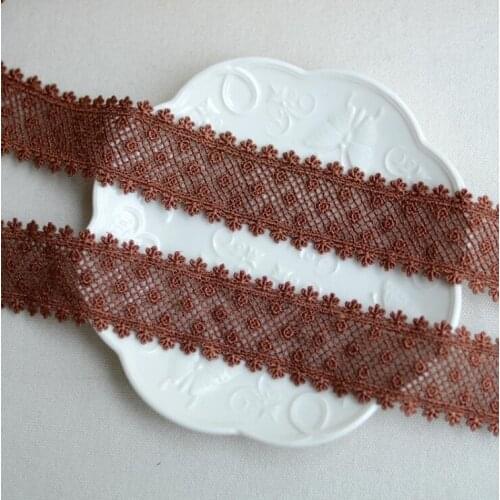 2 Meters/lot 3.7CM Width Coffee Lace Trim Delicate Lace High Quality Water Soluble Venise Lace Fabric for Costumes