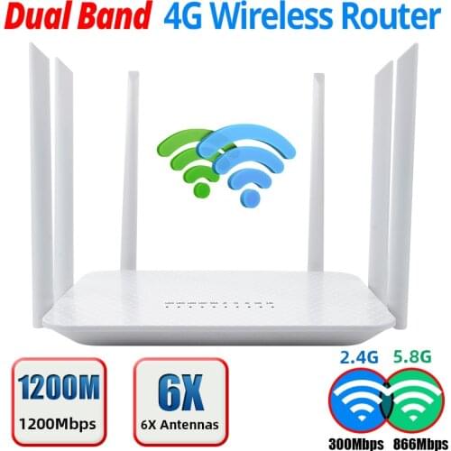 LT260 2.4G 5.8G Dual Band 1200Mbps High-Speed 5G Router For Home Outdoor CPE LTE 3G 4G Wifi Wireless Router With SIM Card Slot