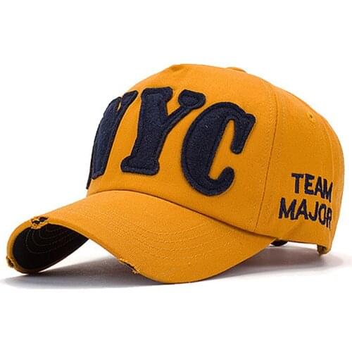 Fashon mens baseball caps hip-hop hat NYC letter embroidered caps spring summer sun hat snapback hats adjustable cotton gorras