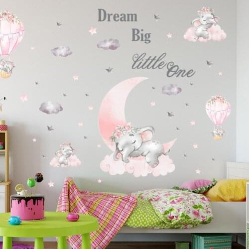 WarmHome 2Pcs/Set Wall Sticker Adhesive Cartoon PVC Removable DIY Wall Paper for Baby Room