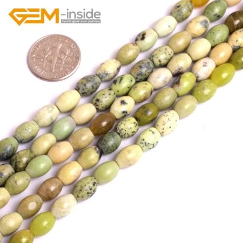 Olivary Drop Green African Turquoises Gem stone Beads For Jewelry Making Strand 15 Inches DIY Gem-inside